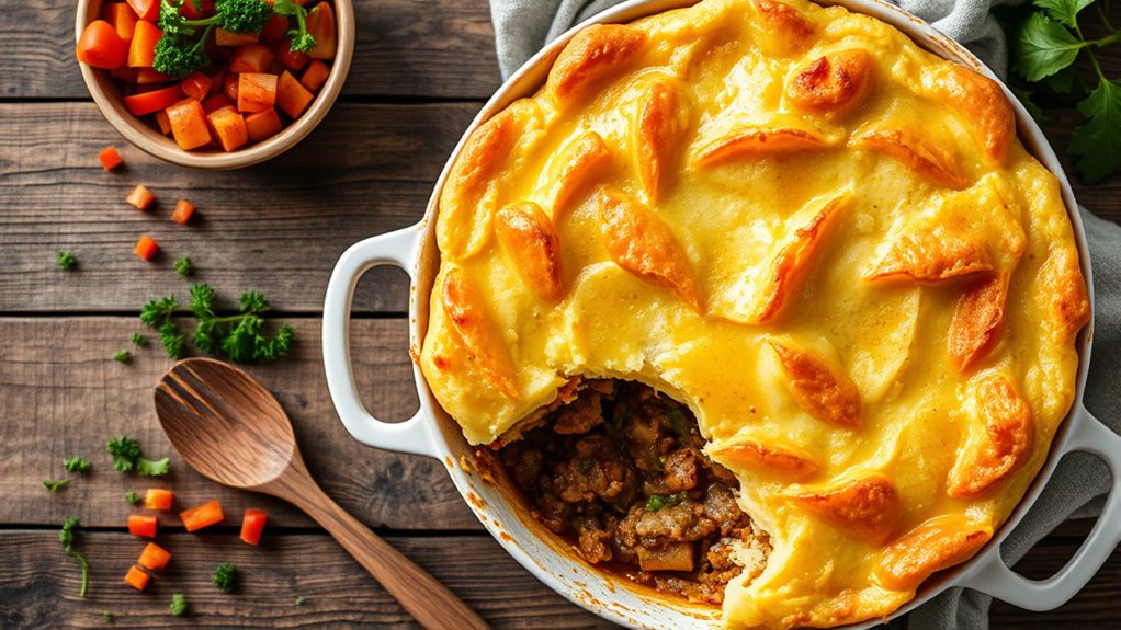 cook layered meat casserole