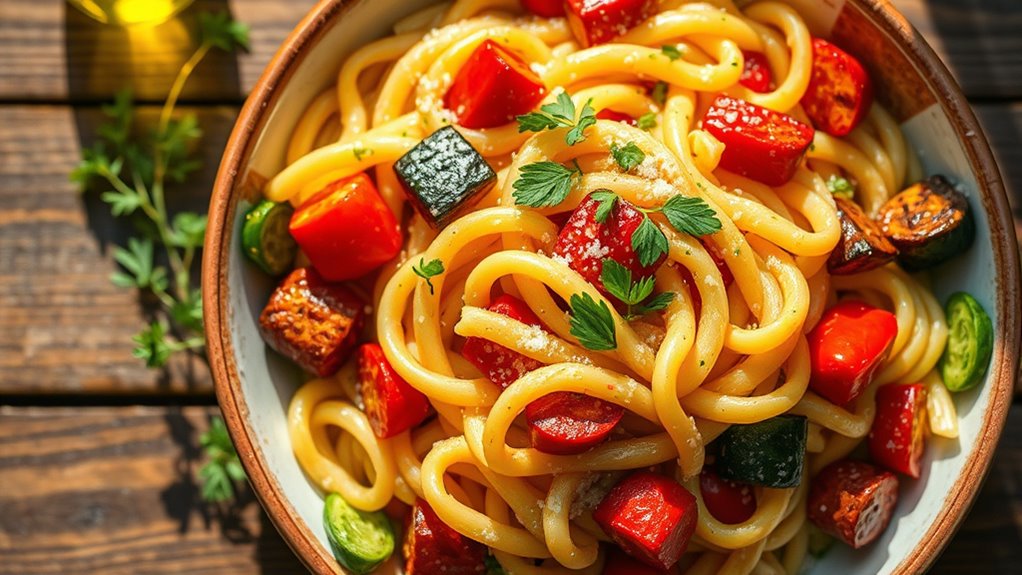 cook pasta with vegetables