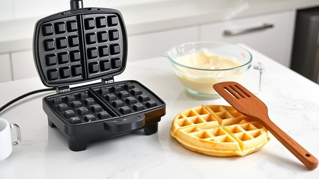 cook waffles with care