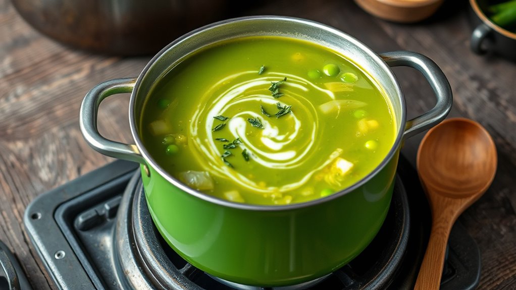 cooking sweet pea soup