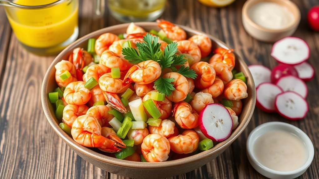 crawfish salad flavor balance