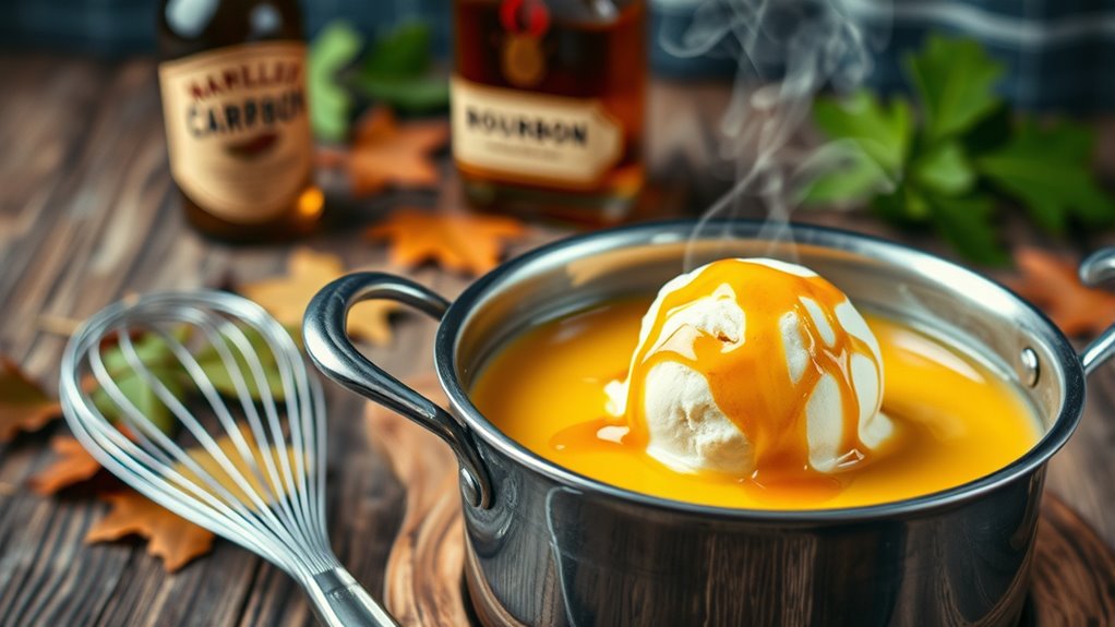 creamy bourbon infused custard ice cream