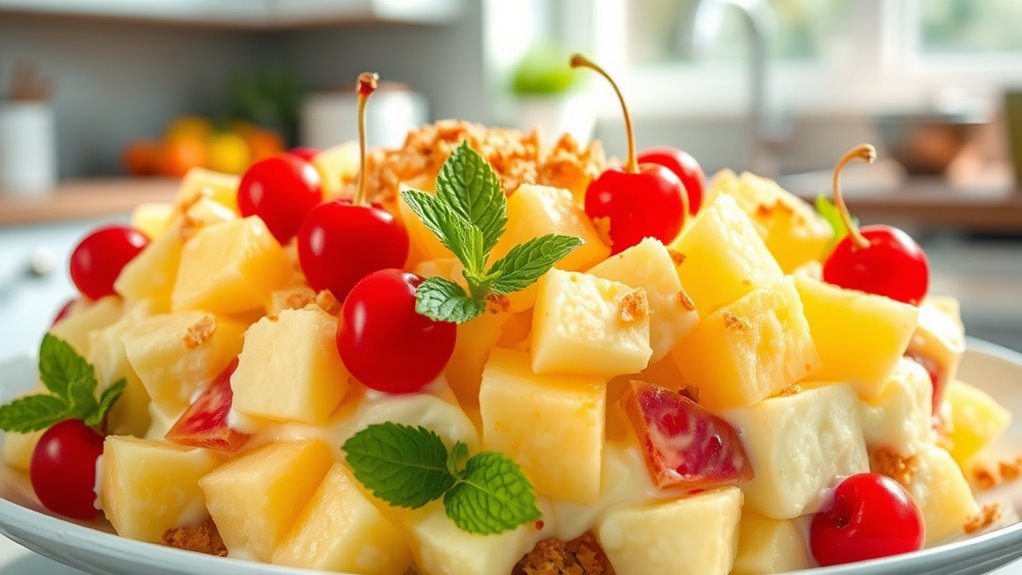 creamy fruit dessert preparation