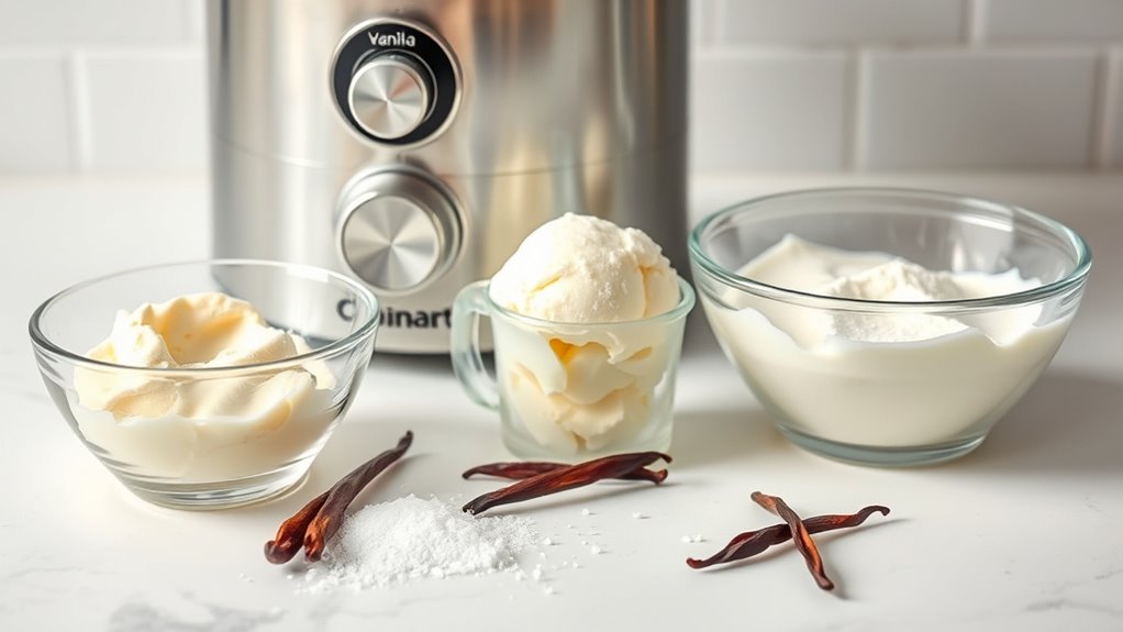 creamy ice cream ingredients