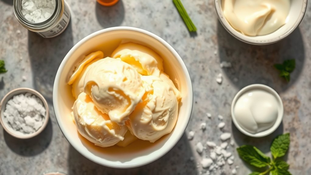 creamy miso ice cream base