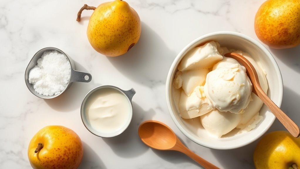 creamy pear ice cream