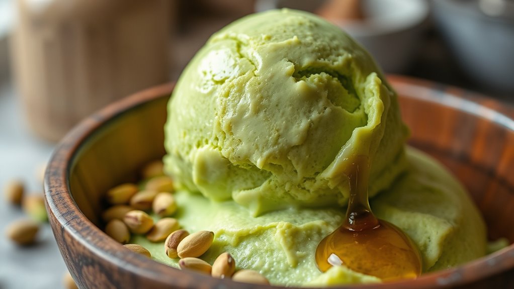 creamy pistachio ice cream
