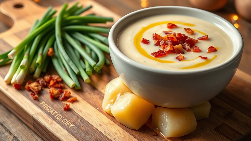 creamy potato soup preparation
