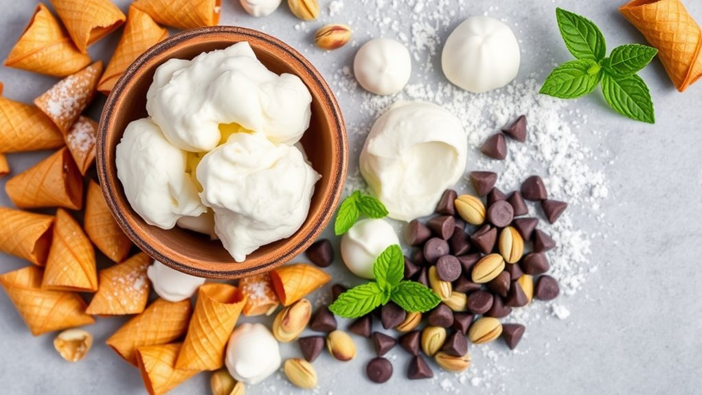 creamy saffron cannoli ice cream