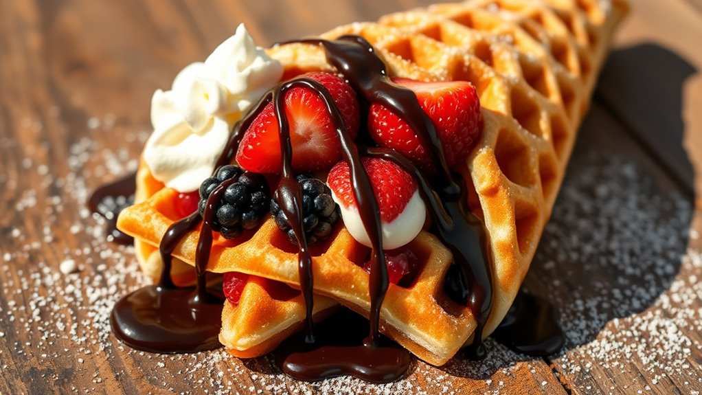 creative bubble waffle serving