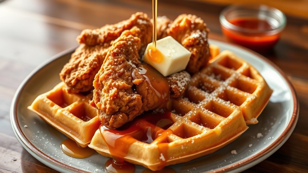 creative chicken and waffles