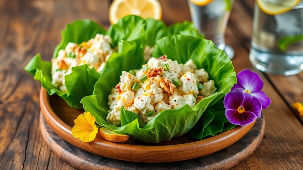 creative chicken salad presentation