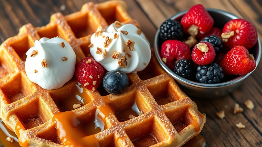 creative churro waffle toppings