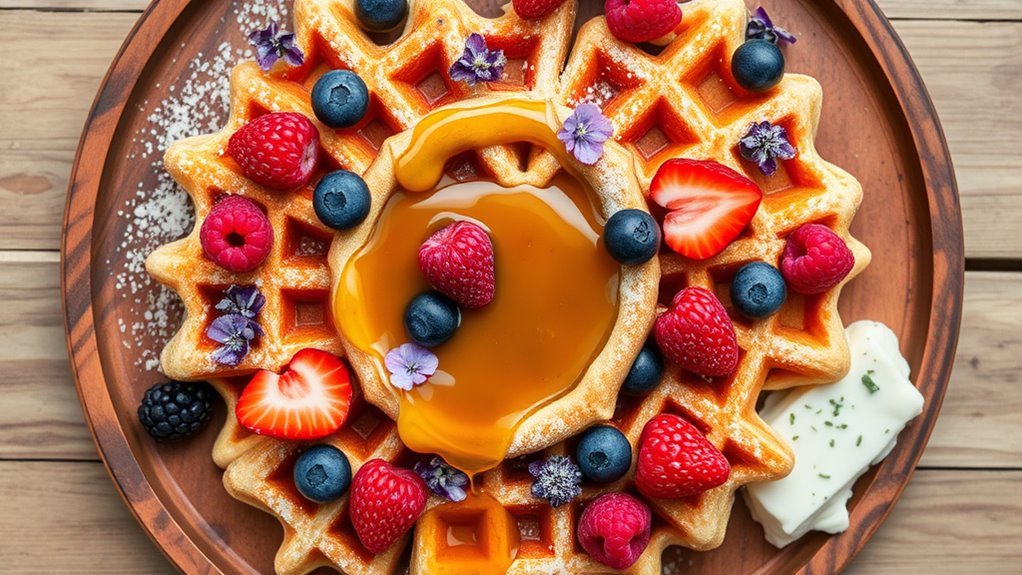 creative mini waffle presentation