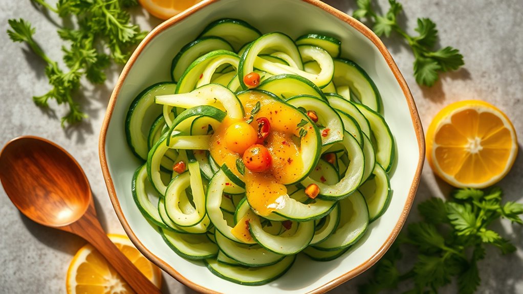crisp cucumber salad preparation