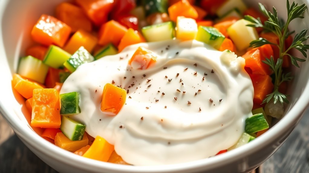 crisp tender vegetable mayo salad
