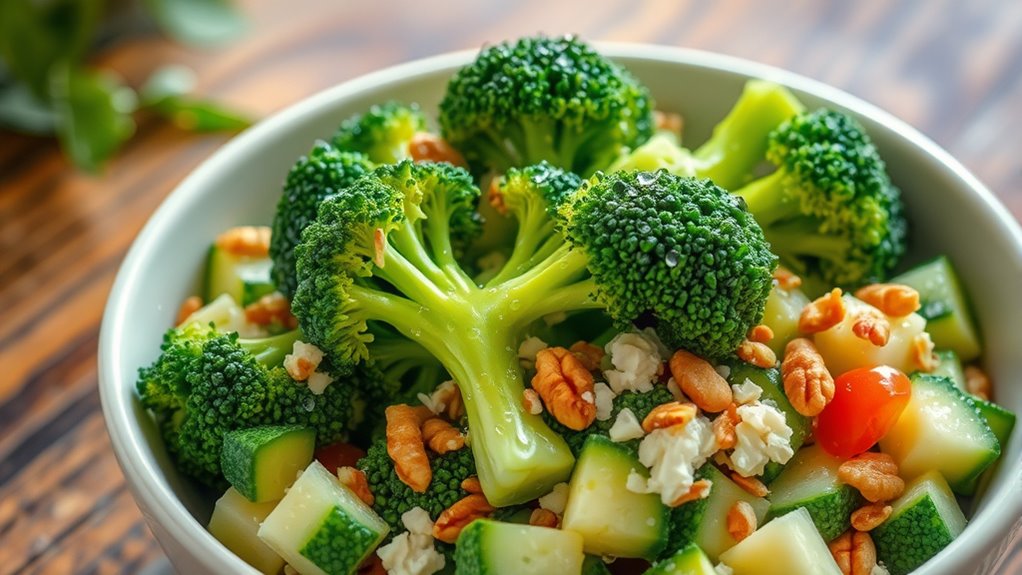 crispy broccoli salad preparation