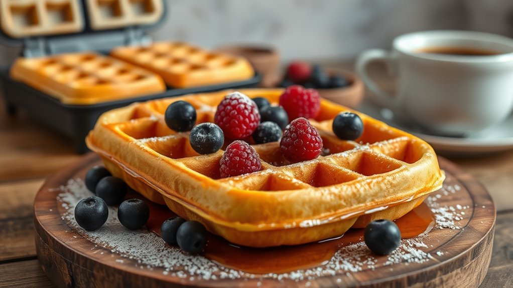 crispy fluffy waffle preparation