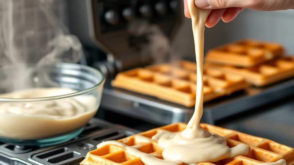 crispy gluten free waffles cooking