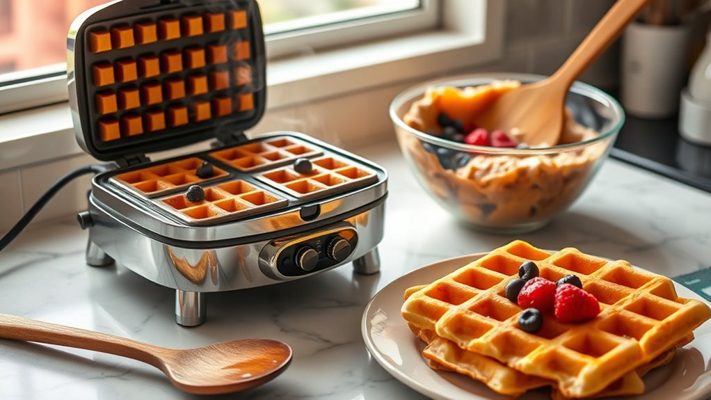 crispy golden belgian waffles