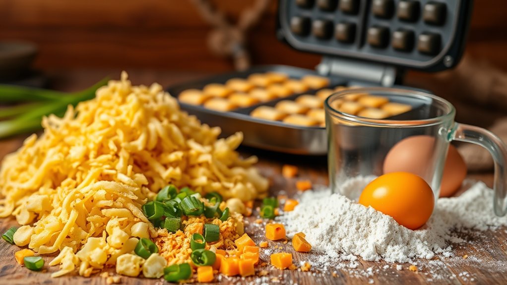 crispy potato waffle preparation