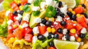 crispy salad with toppings