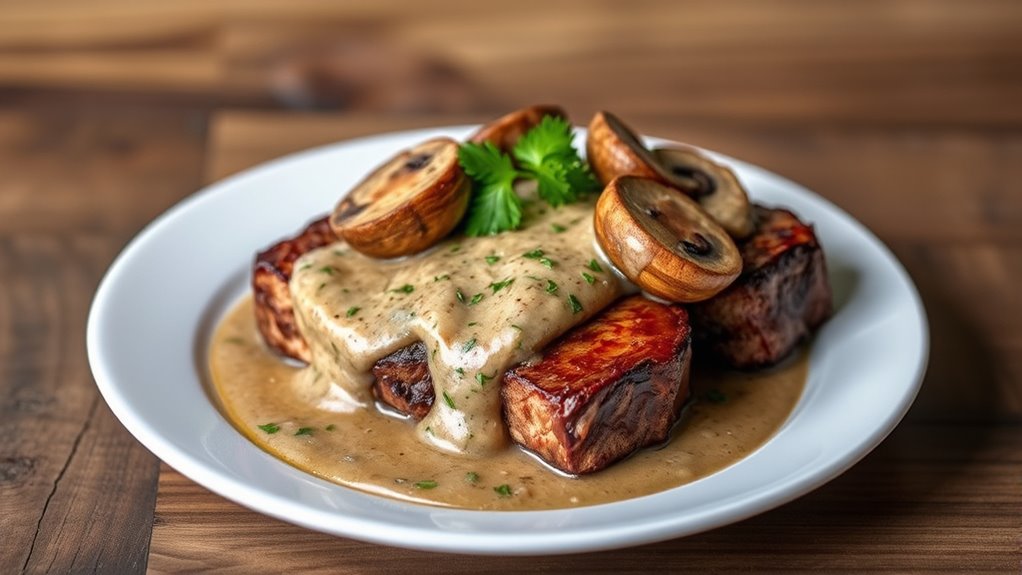 cube steak with mushrooms