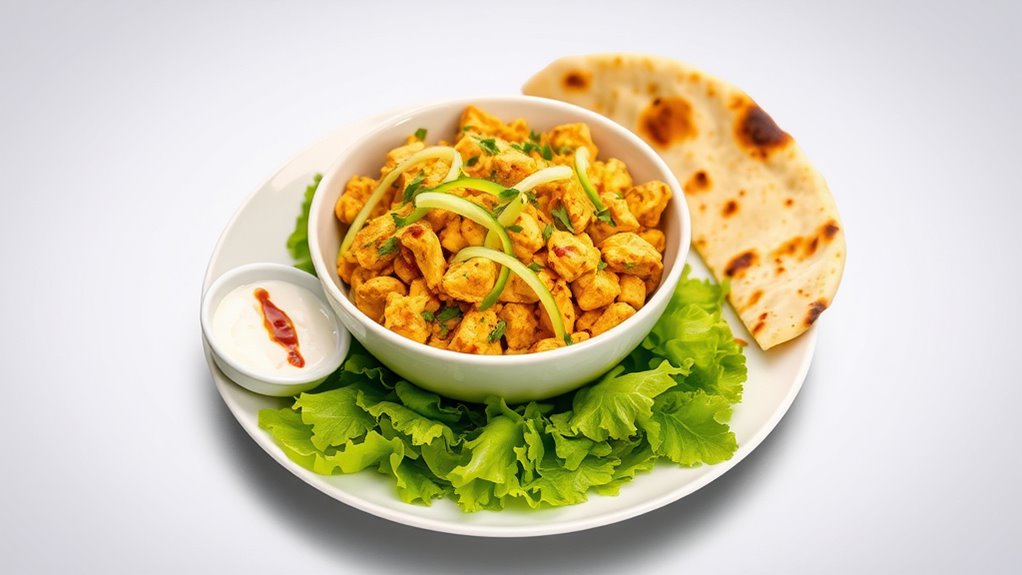 curried chicken salad presentation