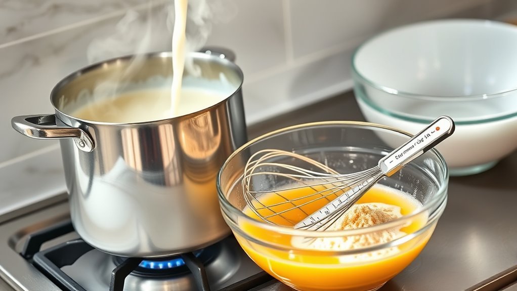 custard preparation and churning