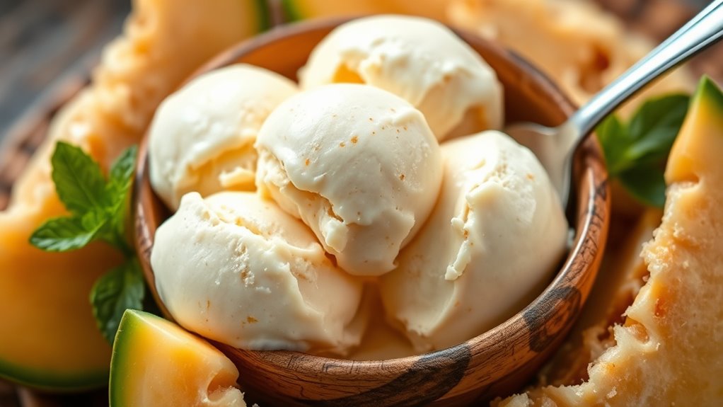 custard with cantaloupe infusion