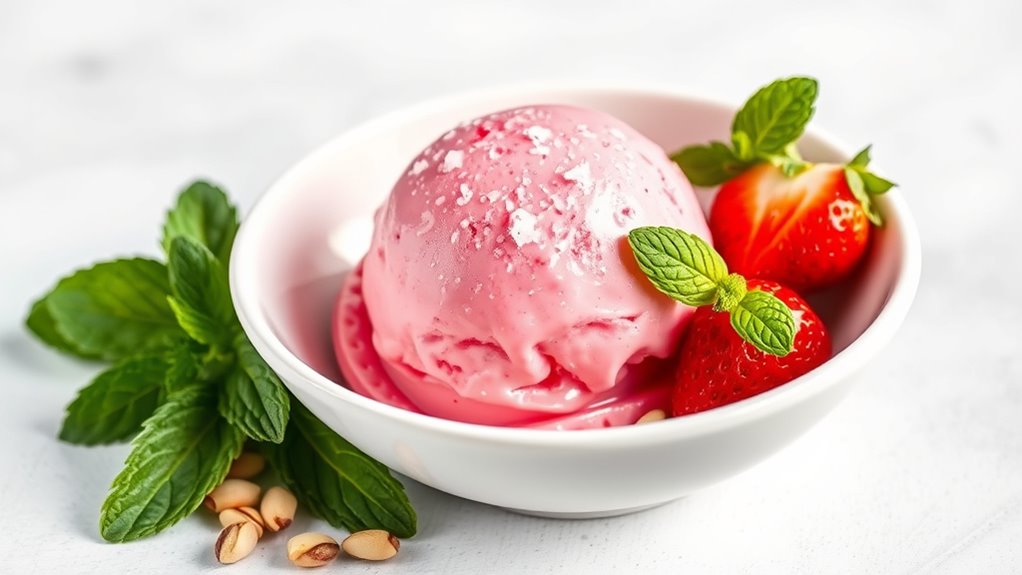 deliberate artful ice cream presentation