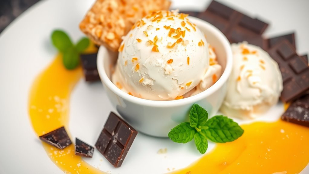 delightful coconut ice cream serving