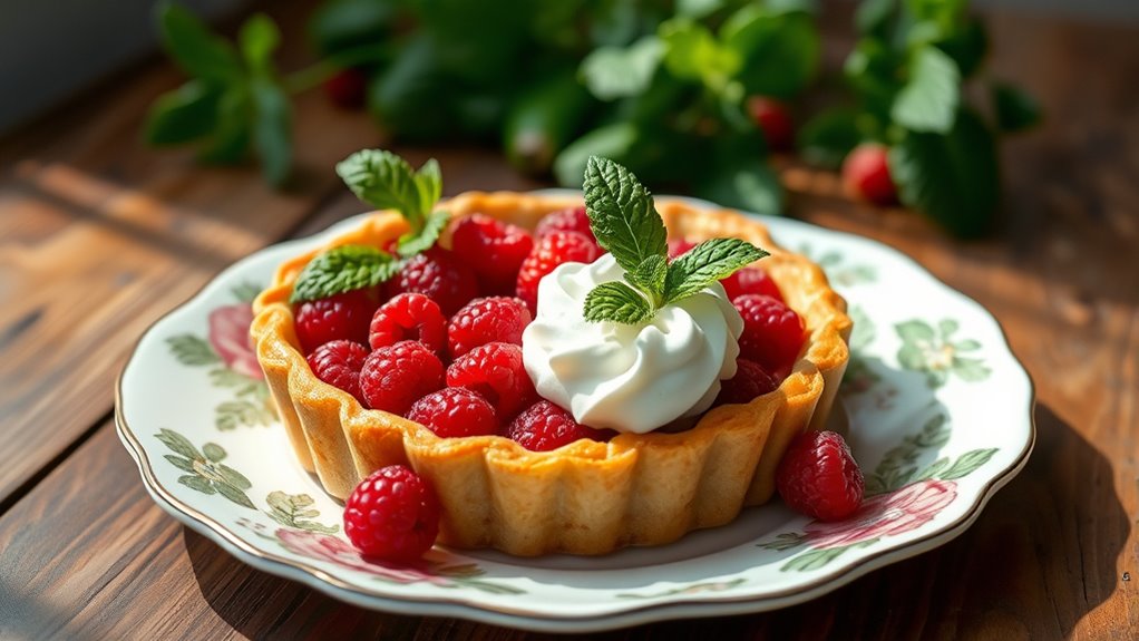 delightful raspberry pie presentation