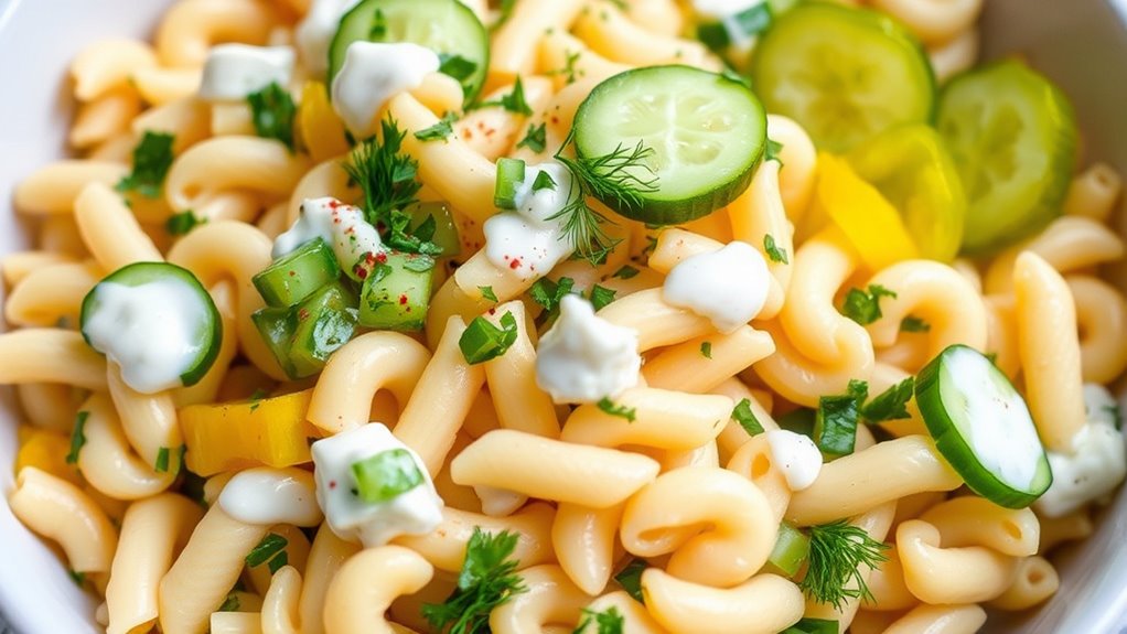 dill pickle ranch pasta salad
