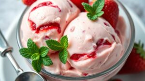 eggless strawberry ice cream