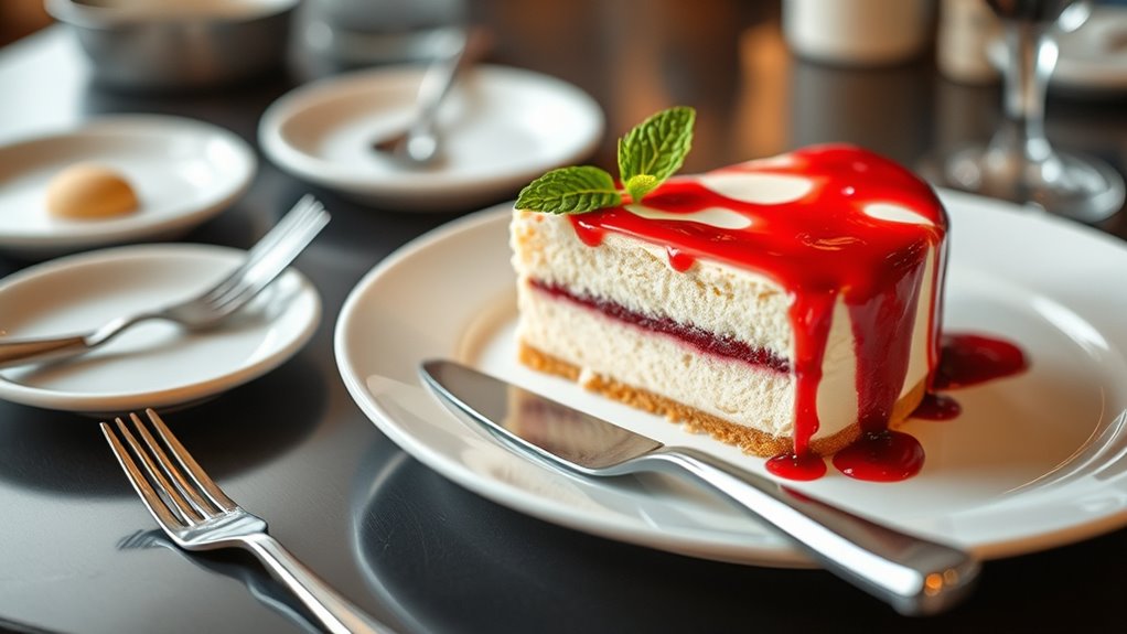 elegant cheesecake ice cream serving