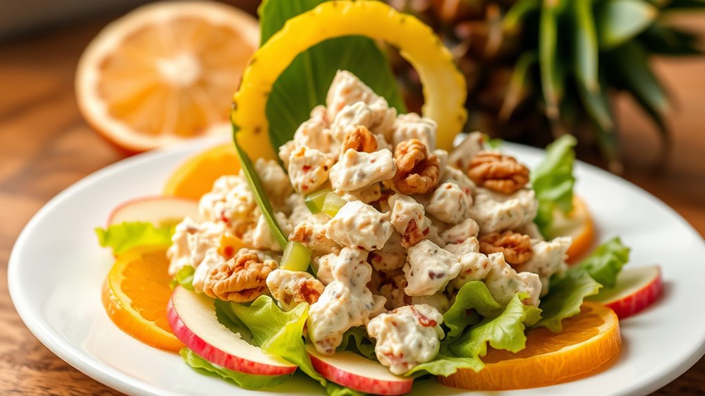 elegant chicken salad presentation