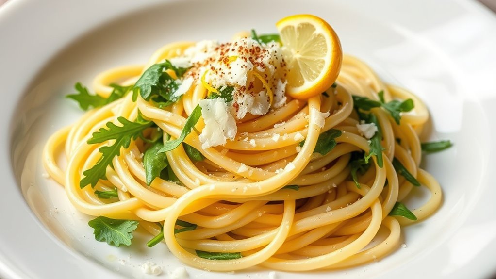 elegant citrus pasta presentation