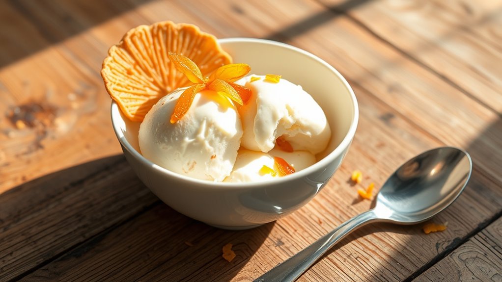 elegant ginger ice cream presentation