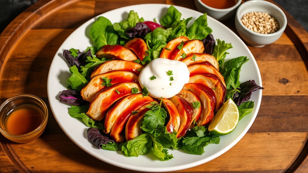 elegant honey glazed chicken presentation