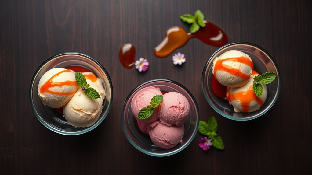 elegant ice cream presentation