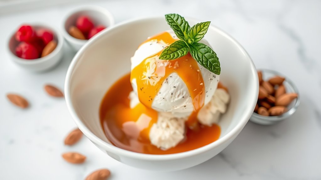 elegant ice cream presentation