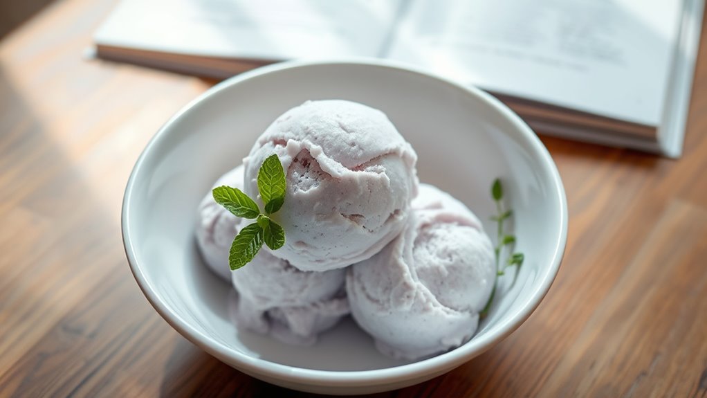 elegant ice cream presentation