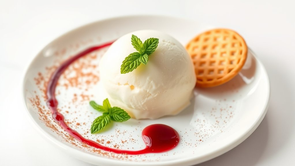 elegant ice cream presentation