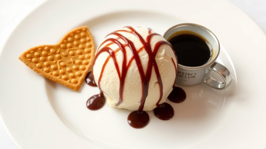 elegant ice cream presentation
