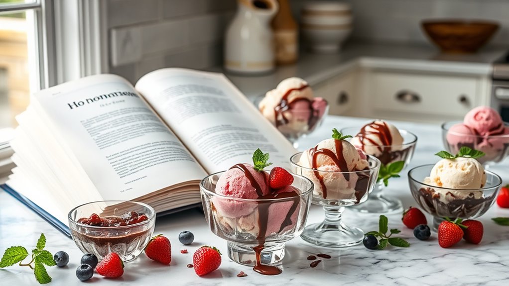 elegant ice cream presentation