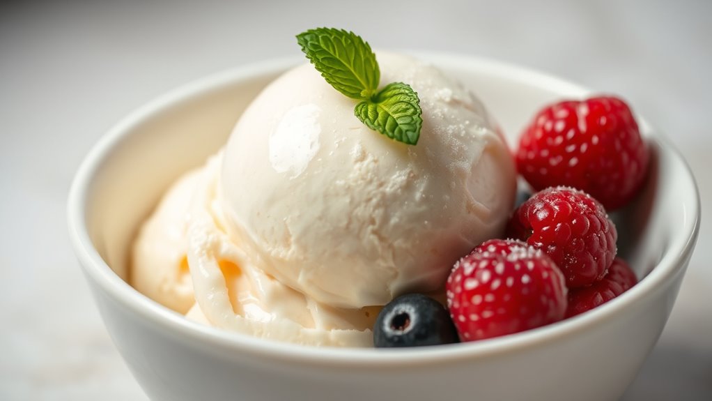 elegant ice cream presentation
