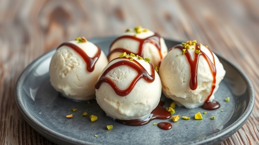 elegant ice cream presentation