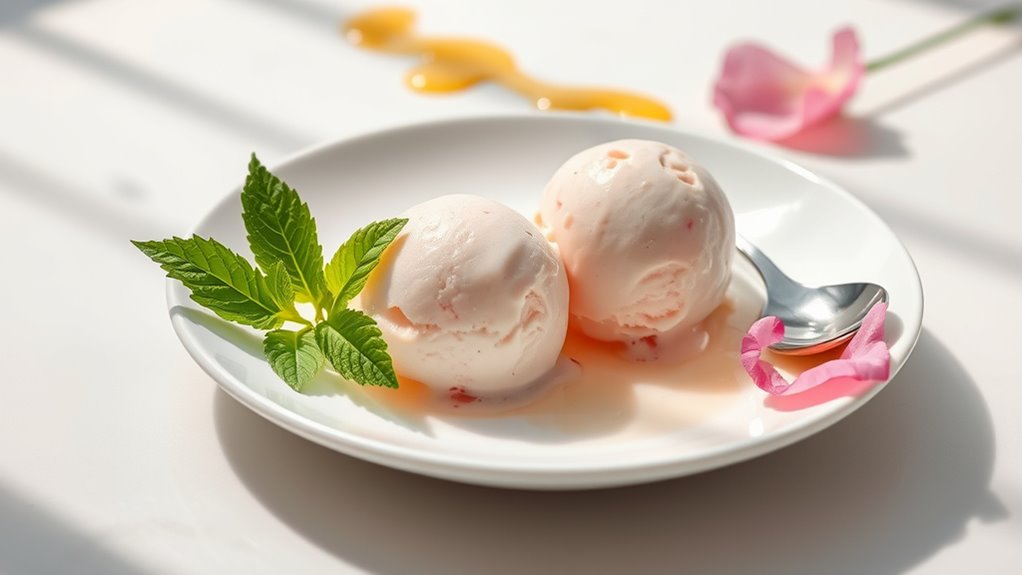 elegant ice cream presentation