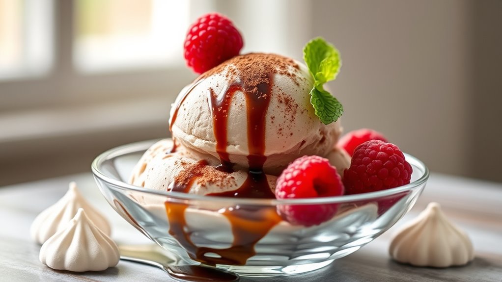 elegant ice cream presentation